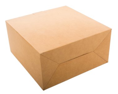 karton kutu üzerinde beyaz izole kapalı.