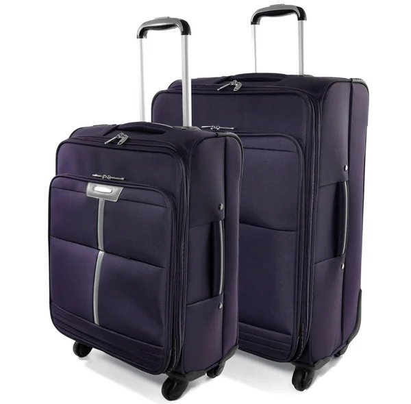 Due valigie da viaggio su sfondo bianco . — Foto Stock