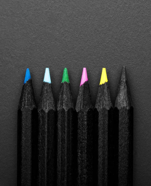 Lápis de cor preta — Fotografia de Stock