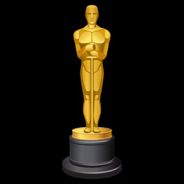 Siyah üzerine Oscar heykeli