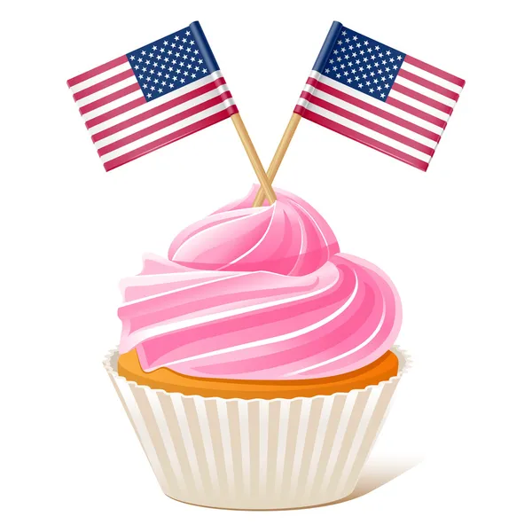 Fourth of July. American cupcake. — Stock Vector