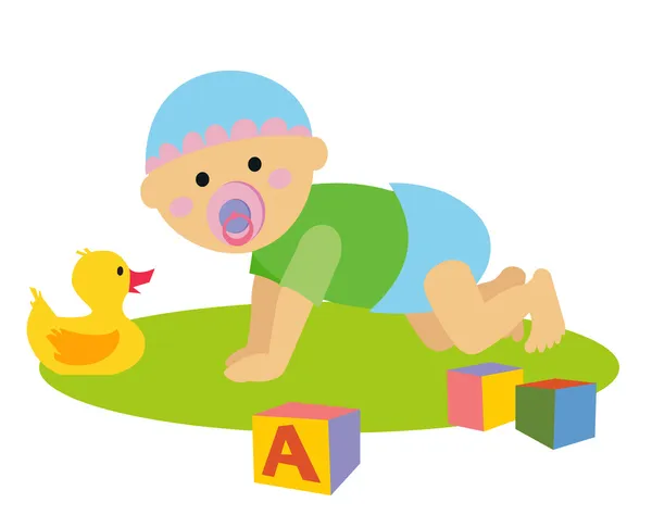 Baby with toys — Stock Vector