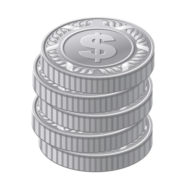 Vektor-Abbildung von Münzen — Stockvektor
