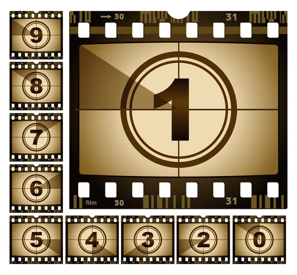 Vector illustration of film countdown — Stock Vector