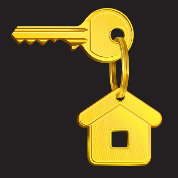 Gold house key — Stock Vector