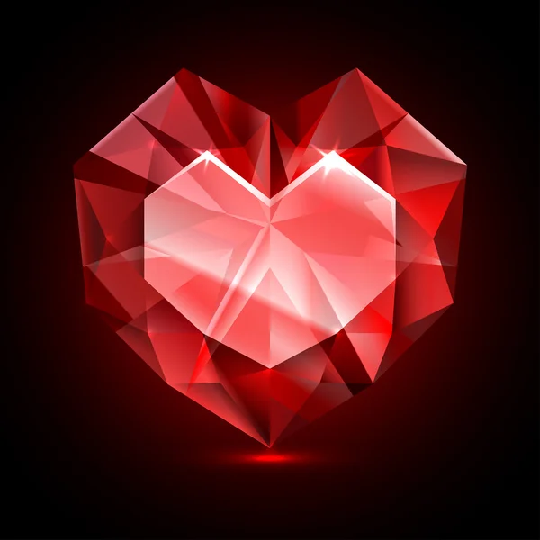 Kalp şekli elmas — Stok Vektör