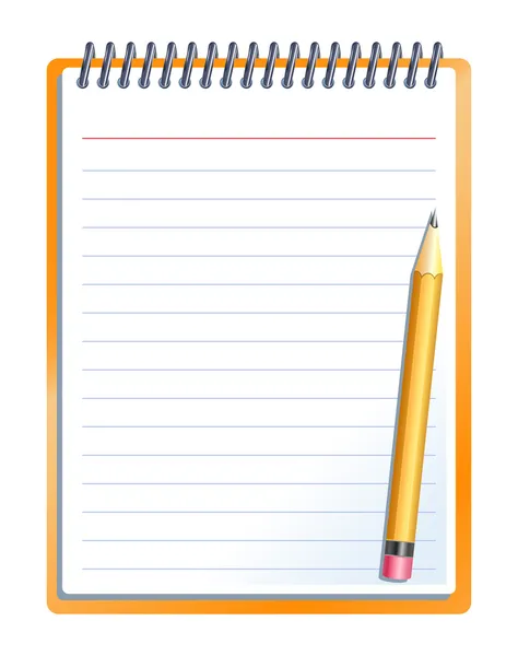 Notebook with pencil — Stock Vector