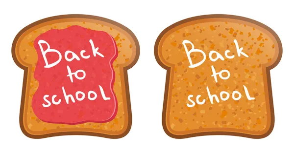 Almuerzo escolar. Brindis con mermelada. Volver a la escuela — Archivo Imágenes Vectoriales