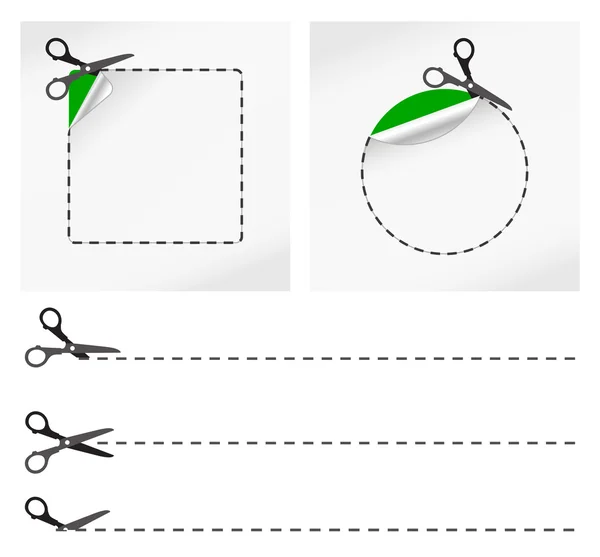 Tijeras. Pegatina de vectores — Vector de stock