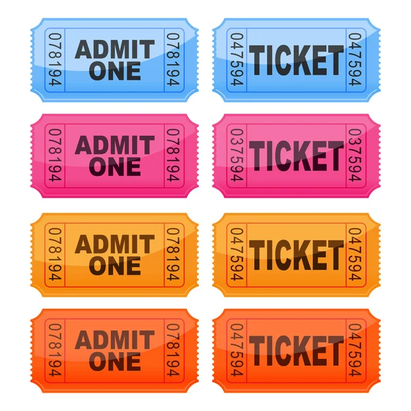 Vector illustration of coloured tickets — Stock Vector