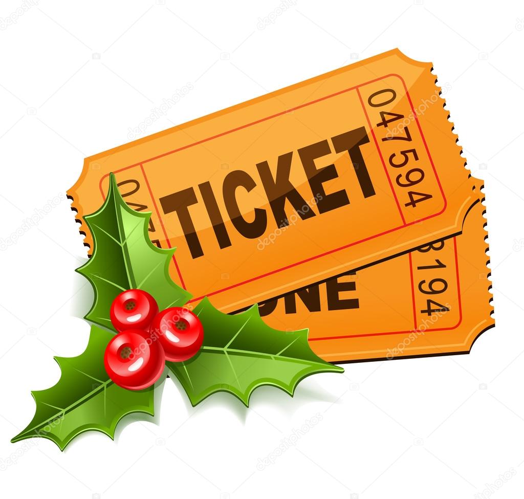 Christmas Sale. Tickets with the mistletoe