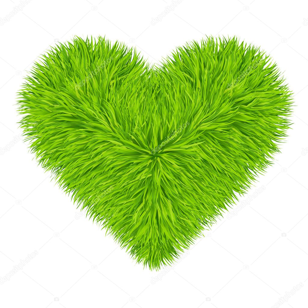 Green grass heart.