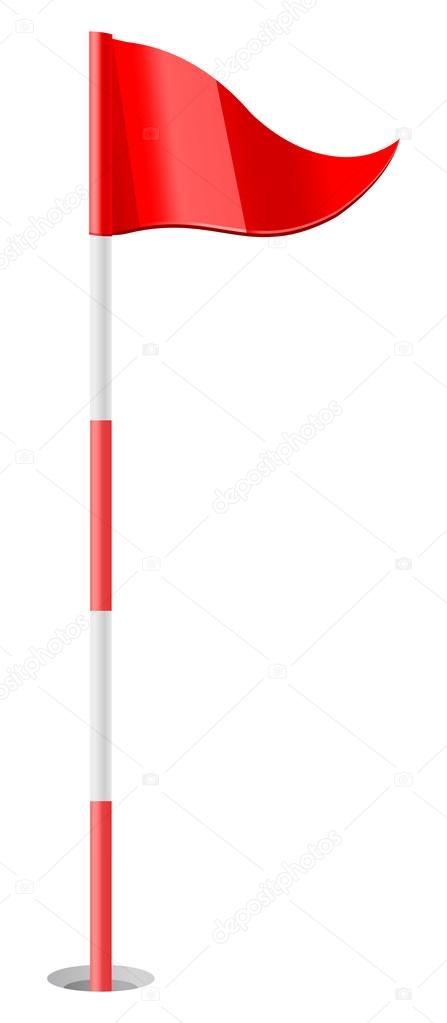 Vector illustration of Red golf flag