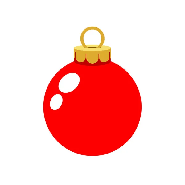 Weihnachtsschmuck rote Kugel isoliert auf weiß — Stockvektor
