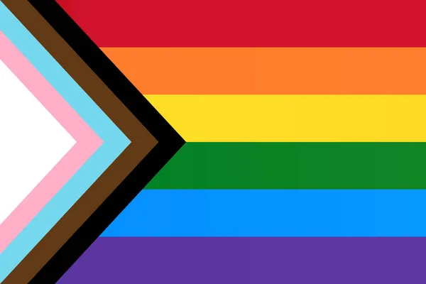 Bandera arco iris LGBTQ Progress. Bandera del Orgullo. LGTB — Archivo Imágenes Vectoriales