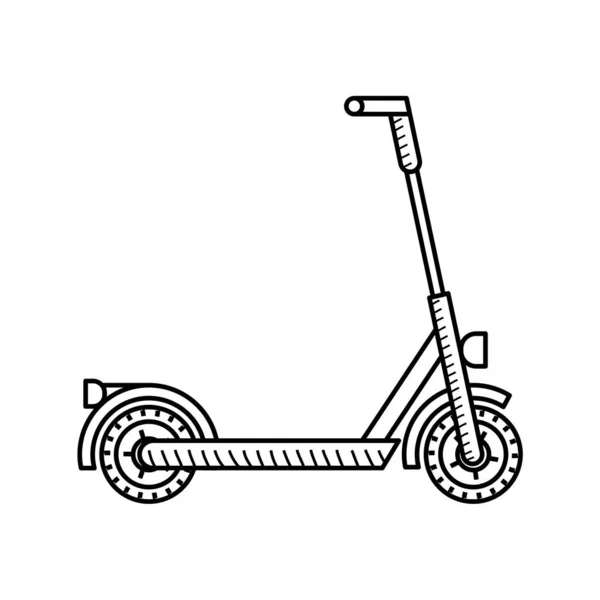 Página para colorear de scooter para niños. Patineta scooter — Vector de stock