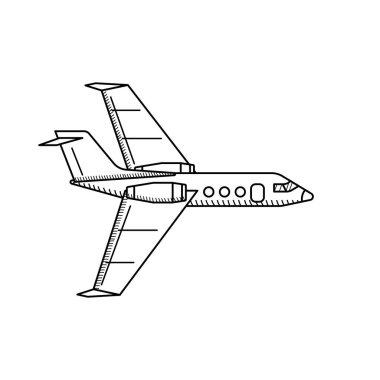 Çocuklar için uçak boyama sayfası. Uçak.