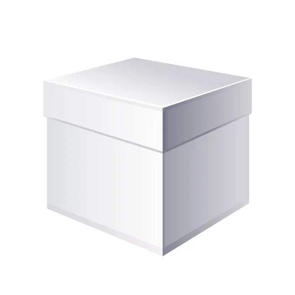 White cardboard box with lid icon isolated — Stockvektor