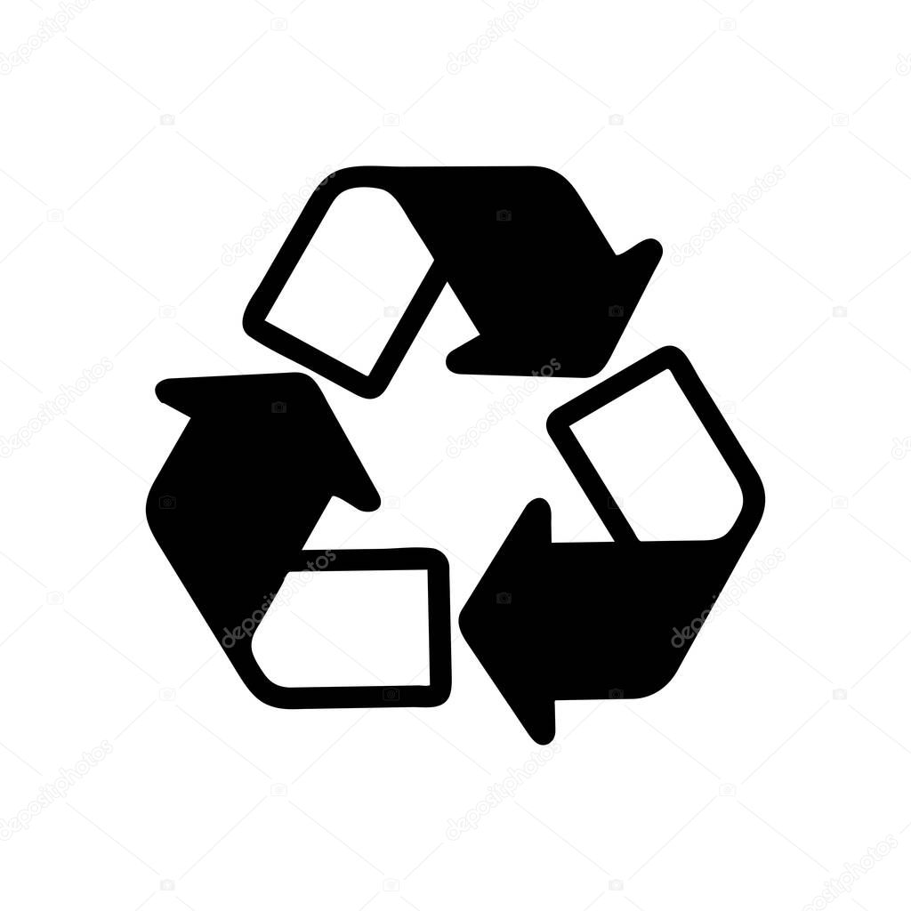 Recycle icon isolated on white background vector