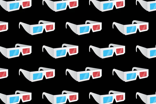 3d óculos padrão isolado no fundo preto —  Vetores de Stock