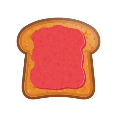 Reçelli tost. Bir dilim yiyecek. Kızarmış ekmek.