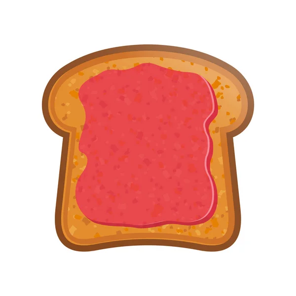 Тост с джемом. Кусочек еды. Поджаренный хлеб — стоковый вектор