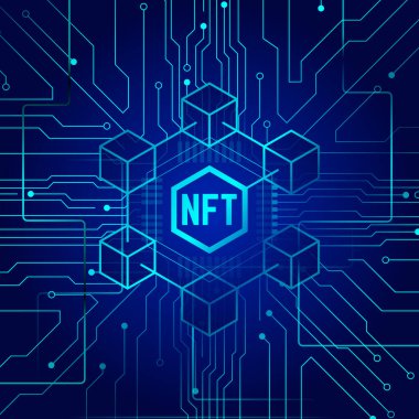 Mavi arkaplanda NFT karşılanamaz simgesi