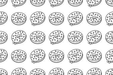 Donutlar siyah beyaz desenli