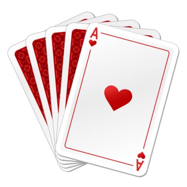 Ace of Hearts. Playing cards isolated on white