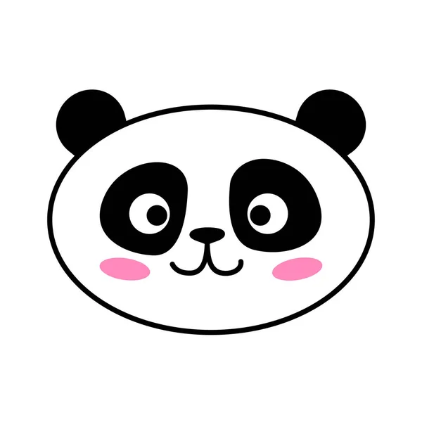 Cara Panda Lindo Panda Aislado Sobre Fondo Blanco Concepto Para — Archivo Imágenes Vectoriales