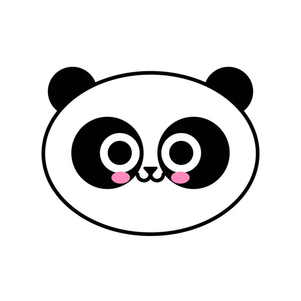 Panda Face Cute Panda Isolated White Background Concept Children Print — Vetor de Stock