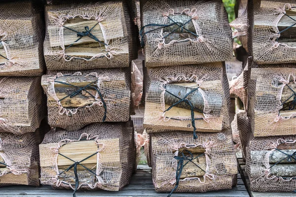 ahşap hazır kış fırtına için ateş