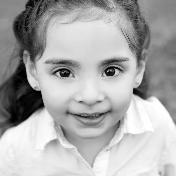 Little girl black and white — Stock Photo, Image
