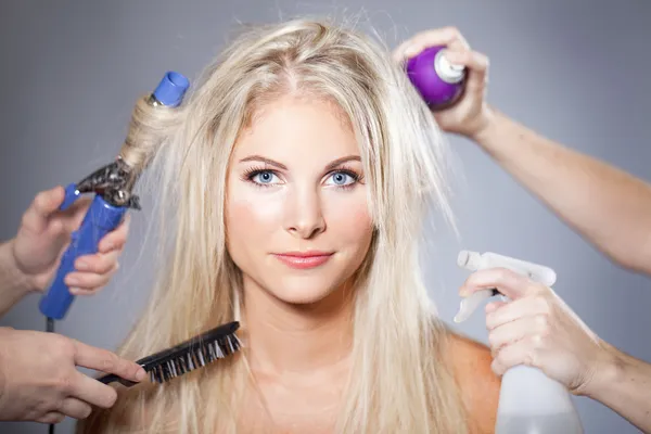 Woman hair care — Stock Photo, Image