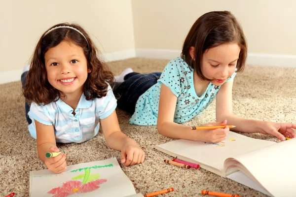 Sisters coloring — Stock Photo, Image