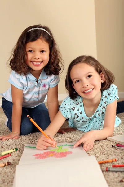 Sisters coloring — Stock Photo, Image