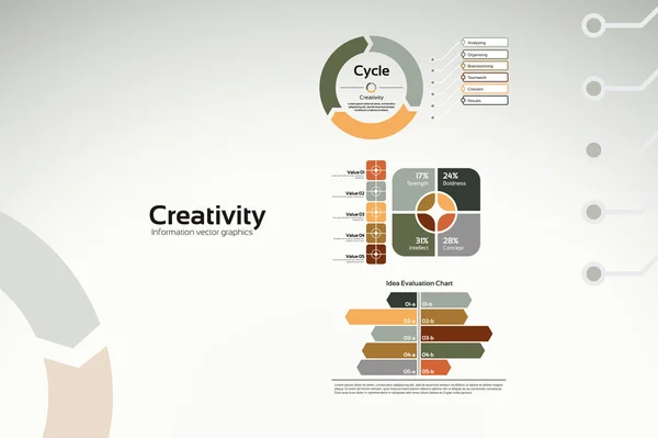 Creatividad en gráficos - gráficos de negocios y estadísticas — Vector de stock