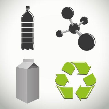 Plastik madde ve geri dönüşüm simgeler