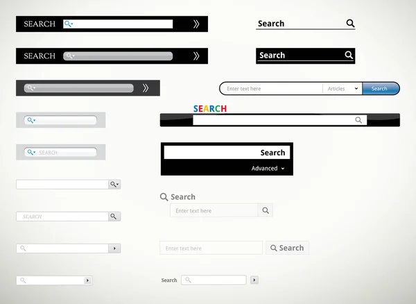 Modelli di modulo di ricerca e scarabocchi — Vettoriale Stock