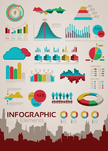 Elementos infográficos e estatísticas — Vetor de Stock