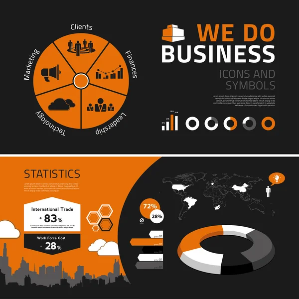Business infografiky prvky, ikony a symboly — Stockový vektor