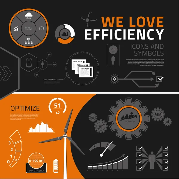 verimlilik Infographic elemanları, simgeler ve semboller