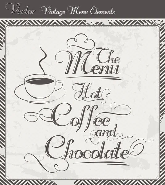 Vintage Vector café un menu au chocolat — Image vectorielle