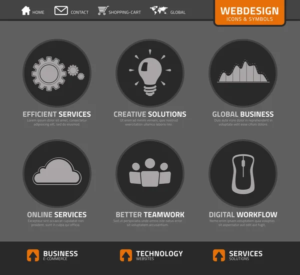 Vektor-Webdesign-Symbole und -Symbole — Stockvektor