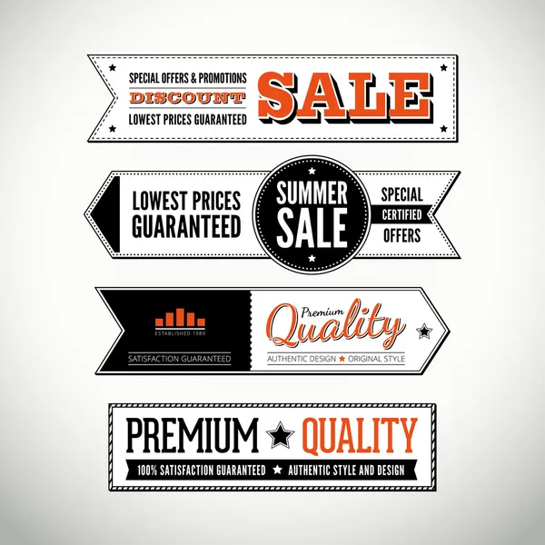 vektör yatay vintage etiket kümesi