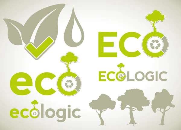 Iconos y símbolos para infografías ecológicas — Archivo Imágenes Vectoriales