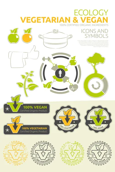 vejetaryen ve vegan vektör set