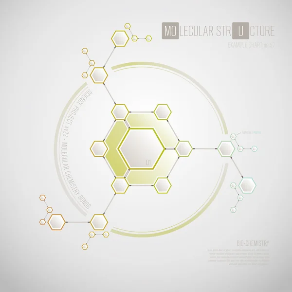 Molecular structure for science and chemistry presentations — Stock Vector