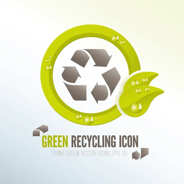 Icono de reciclaje ecológico para la gestión ecológica de residuos — Vector de stock