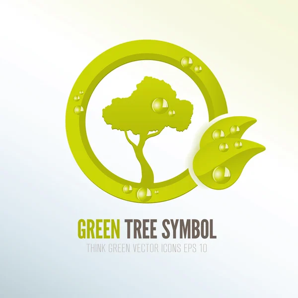 緑の環境にやさしいツリーのアイコン — Stockový vektor